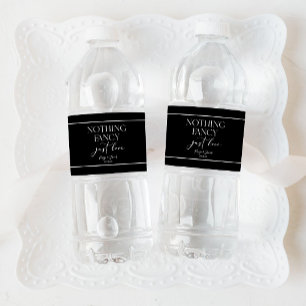 Niets Prachtigs, Gewoon Minimaal Trouwen Waterfles Etiket