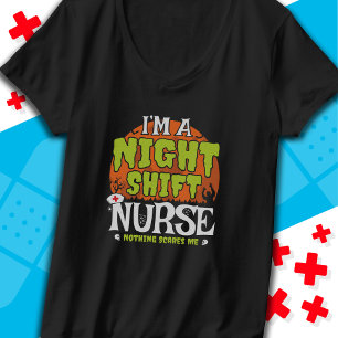 Niets schrikt grappige Halloween nachtdienst verpl T-shirt