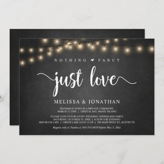 Niets speciaals, gewoon liefde, String Lights Elop Kaart (Voorkant / Achterkant)