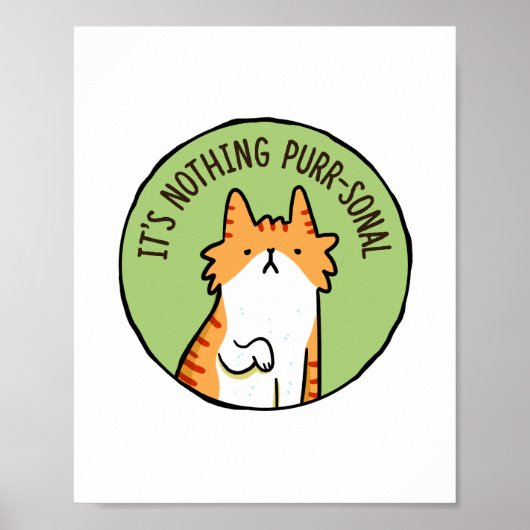 Niets Spint-zonale Cat Pun Poster (Voorkant)