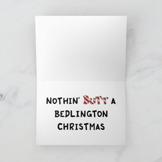 Niets steekt Kerstmis Bedlington uit Feestdagen Kaart (Binnen)