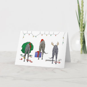 Niets steekt Kerstmis Deerhound uit Feestdagen Kaart