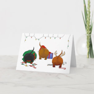Niets steekt Kerstmis Doxie uit Feestdagen Kaart