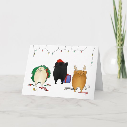Niets steekt Kerstmis Pomeranian uit Feestdagen Kaart (Voorkant)