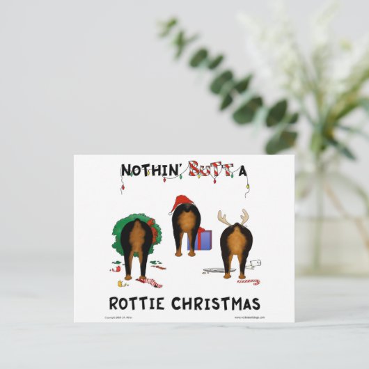 Niets steekt Kerstmis Rottie uit Feestdagenkaart (Staand voorkant)