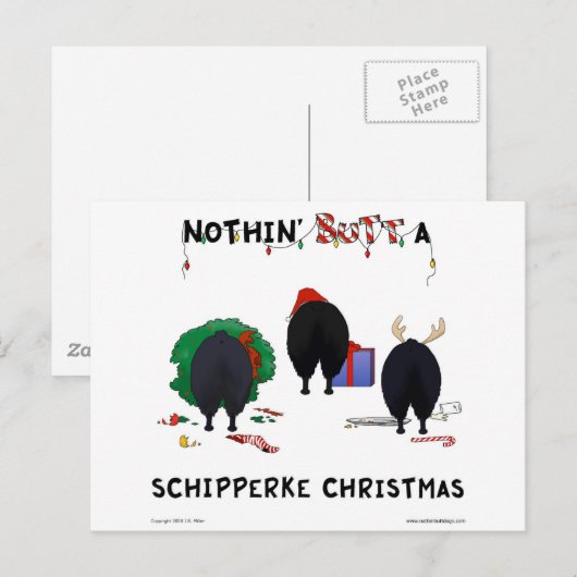 Niets steekt Kerstmis Schipperke uit Feestdagenkaart (Voorkant / Achterkant)