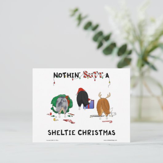 Niets steekt Kerstmis Sheltie uit Feestdagenkaart (Staand voorkant)