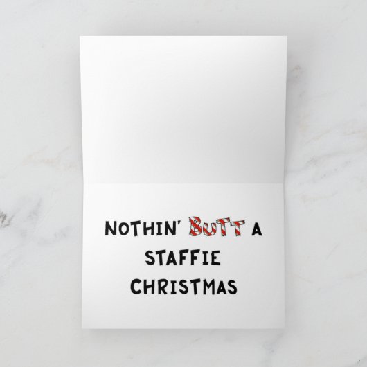 Niets steekt Kerstmis Staffie uit Feestdagen Kaart (Binnen)