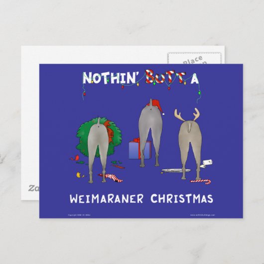 Niets steekt Kerstmis Weimaraner uit Feestdagenkaart (Voorkant / Achterkant)