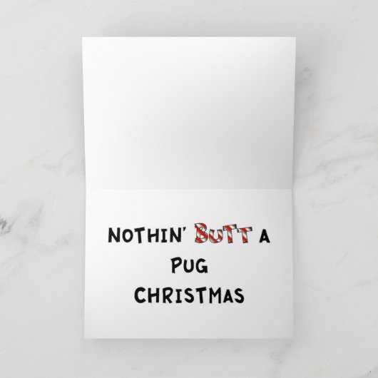 Niets steekt Pug Kerstmis uit Feestdagen Kaart (Binnen)