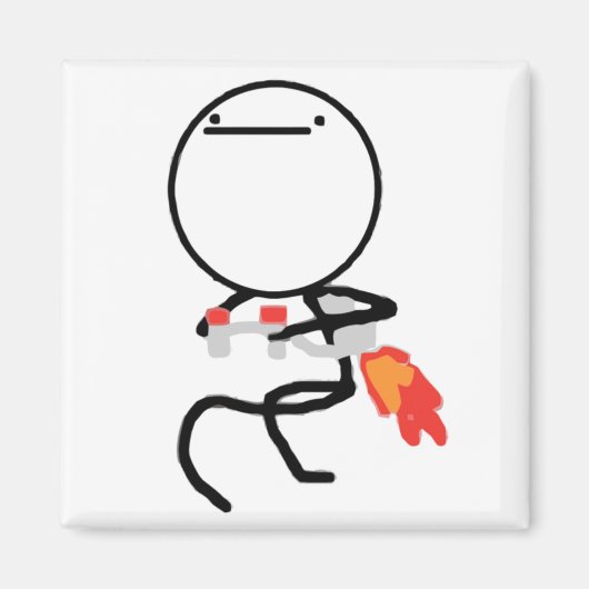 Niets te doen hier Rage Face Meme Magneet (Voorkant)