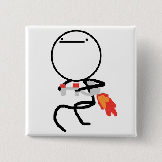 Niets te doen hier Rage Face Meme Vierkante Button 5,1 Cm (Voorkant)