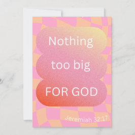 Niets te groot voor Gods Briefkaart/ Kaart/ Geloof Feestdagenkaart