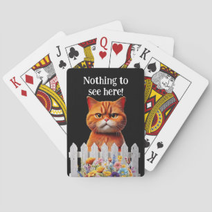 Niets te zien hier .. kat humor pokerkaarten