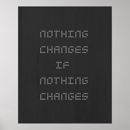 Niets verandert als niets Black White verandert Poster (Voorkant)