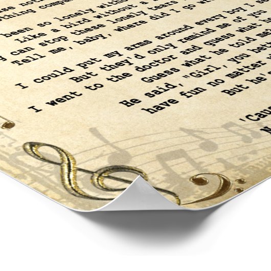 Niets vergeleken met 2 U Song Lyric Print (Hoek)