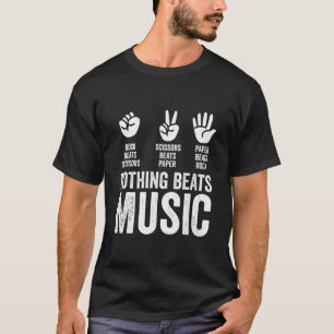 Niets verslaat muziek steen papier schaar grappige t-shirt