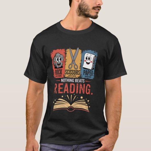 Niets verslaat Rock Paper Scissors Lezer F T-shirt (Voorkant)