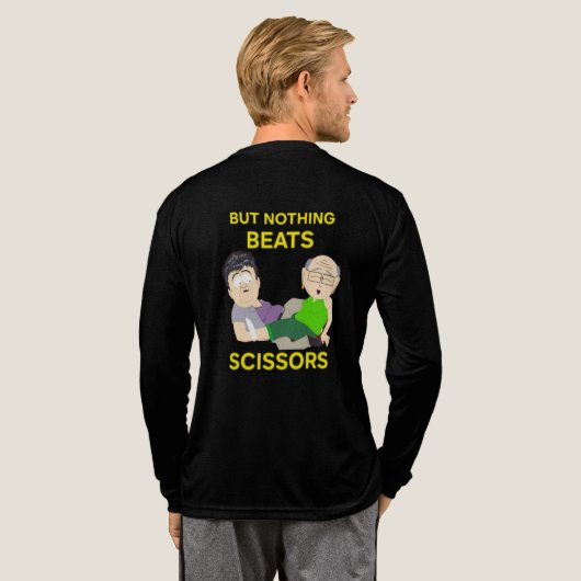 Niets verslaat Schaar  Tri-Blend Shirt (Achterkant)