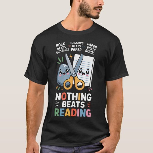 Niets verslaat Steen Papier Schaar lezen T-shirt (Voorkant)