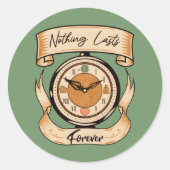 Niets voert voor altijd uit ronde sticker (Voorkant)
