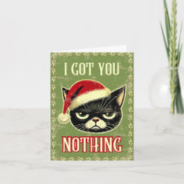 Niets voor Jou Boze Grappige Zwarte Kat Kerst  Feestdagen Kaart