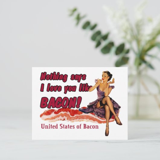 Niets zegt dat ik van je hou, Bacon. Briefkaart (Staand voorkant)