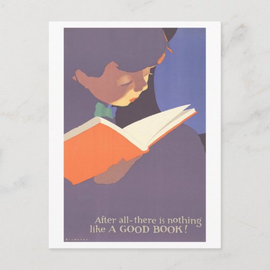 "Niets zoals een goed boek" Vintage Poster Briefkaart (Voorkant)