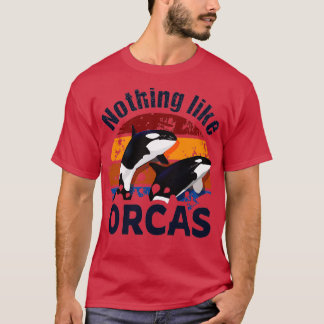 Niets zoals het ontwerp van de Orcas Retro Killer T-shirt