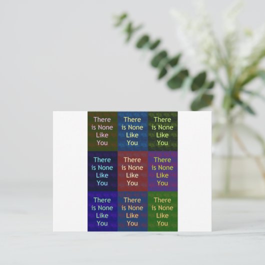 Niets zoals jij briefkaart (Staand voorkant)