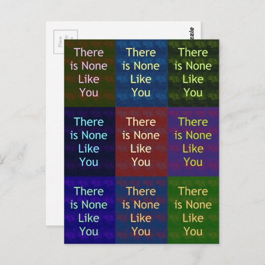 Niets zoals jij briefkaart (Voorkant / Achterkant)