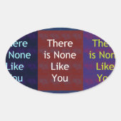 Niets zoals jij ovale sticker (Voorkant)