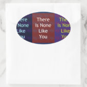 Niets zoals jij ovale sticker (Tas)