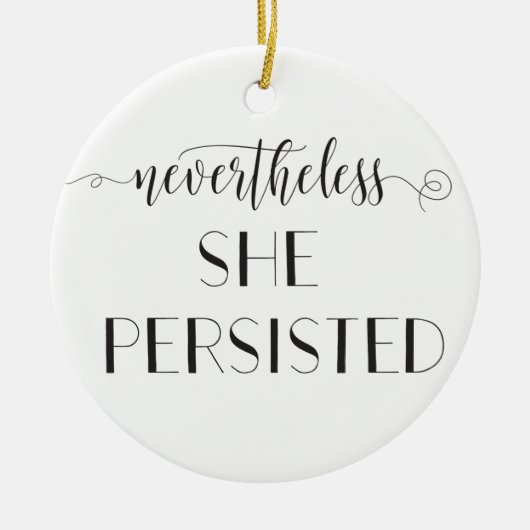 Niettemin bleef ze citaat behouden keramisch ornament (Voorkant)