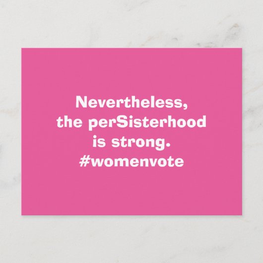 Niettemin, duurde zij de Stem van Vrouwen voort Briefkaart (Voorkant)