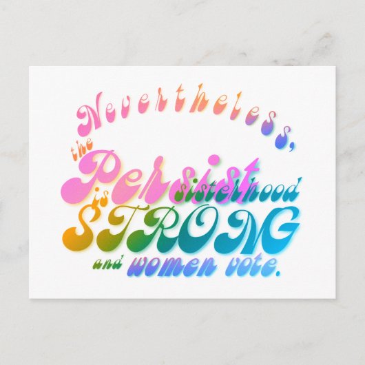 Niettemin, duurde zij voort briefkaart (Voorkant)