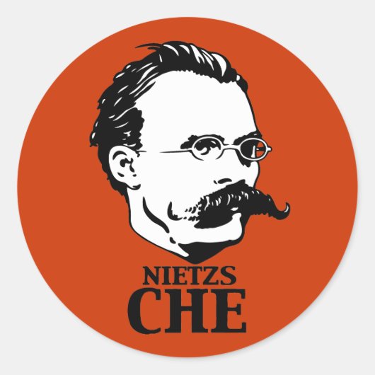 Nietzs-Che Ronde Sticker (Voorkant)