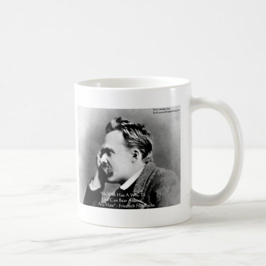 Nietzsche "A Why" Wisdom Quote Gifts & Kaarten Koffiemok (Rechts)