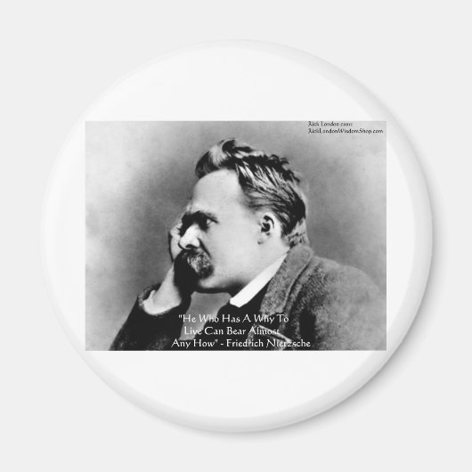 Nietzsche "A Why" Wisdom Quote Gifts & Kaarten Magneet (Voorkant)