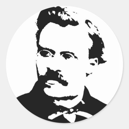 Nietzsche Afbeelding Ronde Sticker (Voorkant)