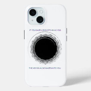 Nietzsche Afgrond Citaat Minimalistische Filosofie iPhone 15 Case
