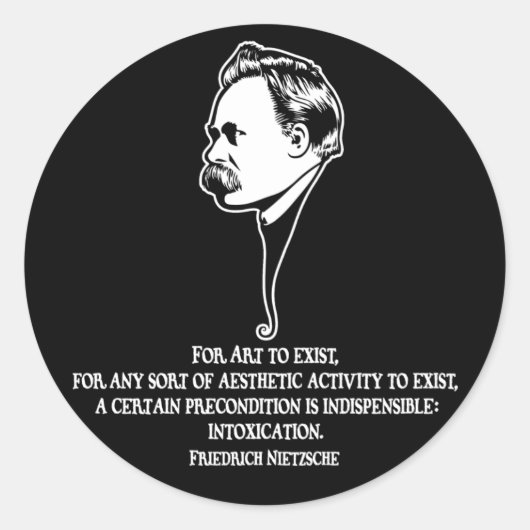 Nietzsche-art-1-DKT Ronde Sticker (Voorkant)