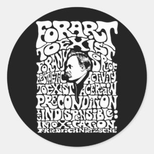 Nietzsche - Art Ronde Sticker