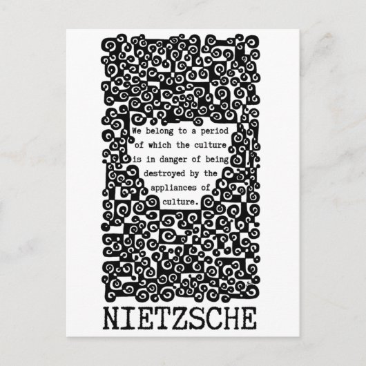 Nietzsche citeert Nietzsche dat CULTUUR in gevaar Briefkaart (Voorkant)