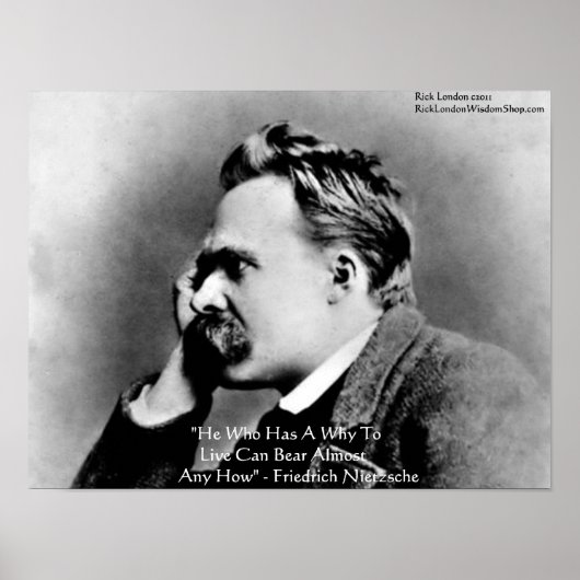Nietzsche "Een Waarom" Wijsheid Quote Poster (Voorkant)