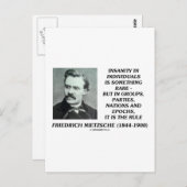 Nietzsche Insanity Rare in Individual Quote Briefkaart (Voorkant / Achterkant)