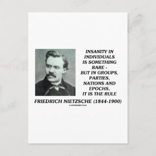 Nietzsche Insanity Rare in Individual Quote Briefkaart