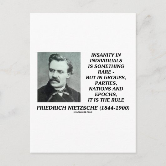Nietzsche Insanity Rare in Individual Quote Briefkaart (Voorkant)