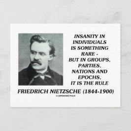 Nietzsche Insanity Rare in Individual Quote Briefkaart