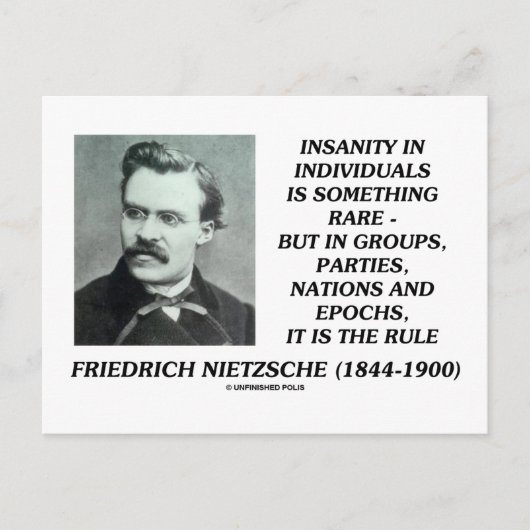 Nietzsche Insanity Rare in Individual Quote Briefkaart (Voorkant)